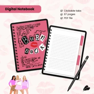 Burn Book Digital Notebook | Interactive PDF with Stickers & Clickable Tabs