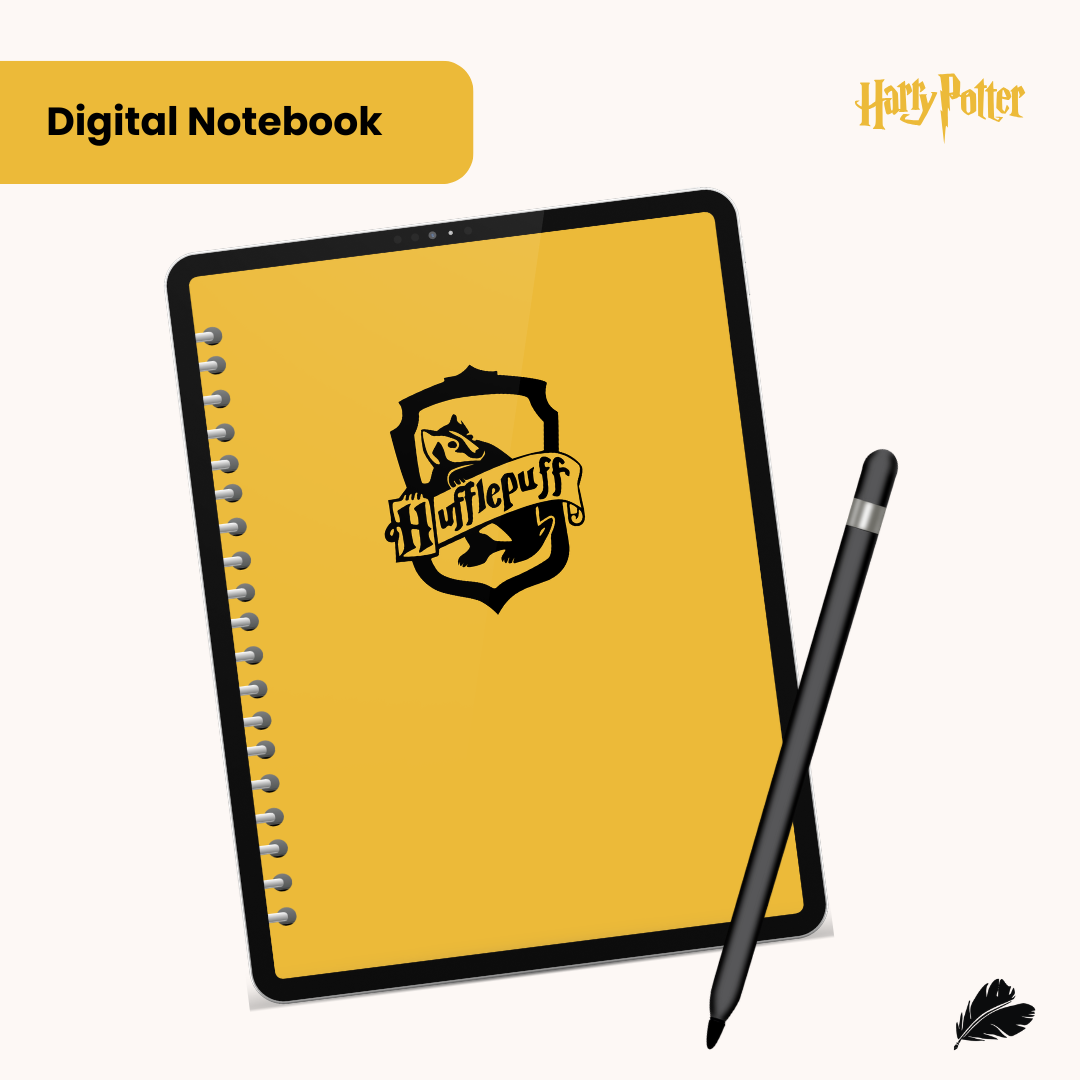 Hufflepuff Digital Notebook | Harry Potter Inspired Interactive PDF with Stickers
