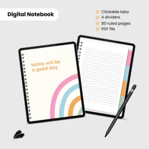 Good Day Digital Notebook | Interactive PDF with 100+ Stickers & Clickable Tabs